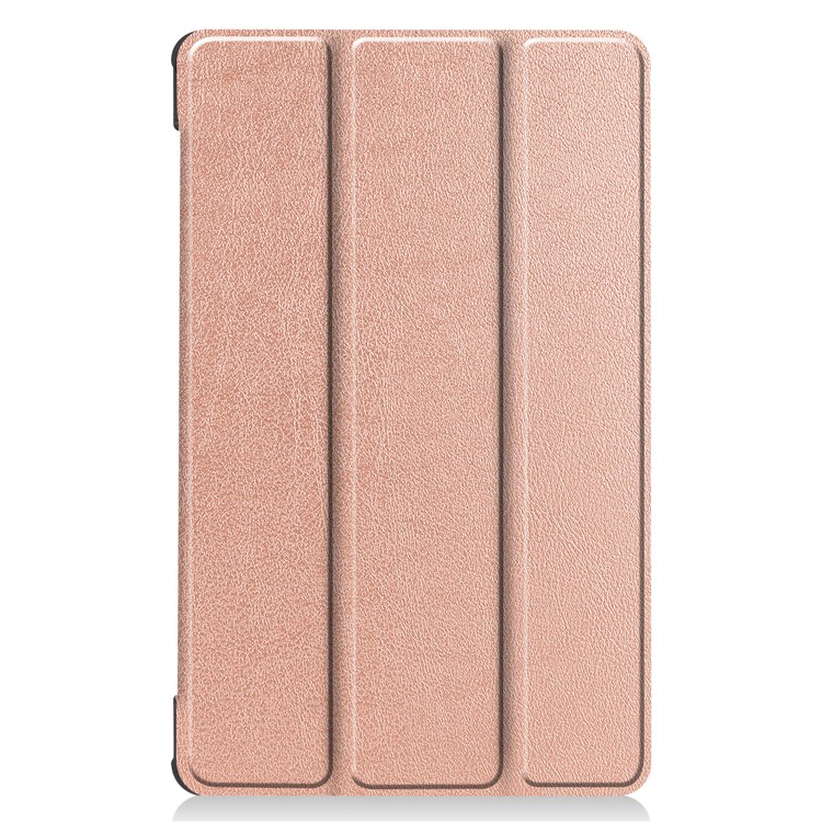 Tri-fold Leather Stand Case for Lenovo Tab M8 FHD 8705 - Rose Gold-3