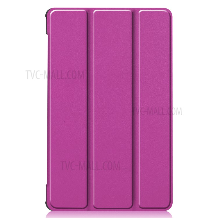 Tri-fold Leather Stand Case for Lenovo Tab M8 FHD 8705 - Purple-3