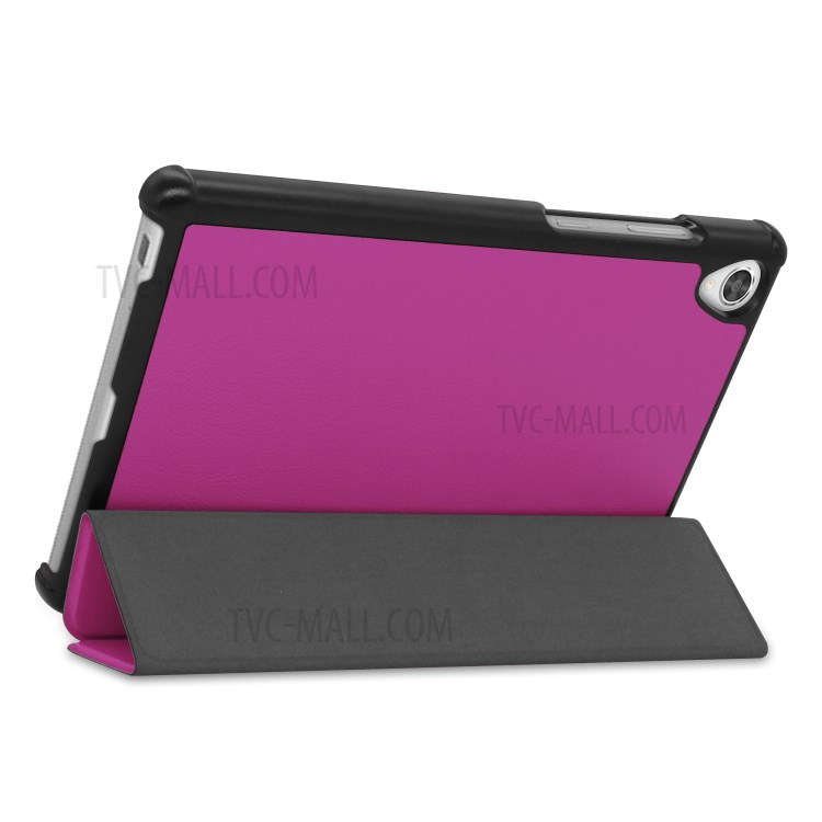 Tri-fold Leather Stand Case for Lenovo Tab M8 FHD 8705 - Purple-8