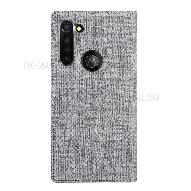 VILI DMX Cross Texture Leather Stand Case for Motorola Moto G8 Power - Grey-4