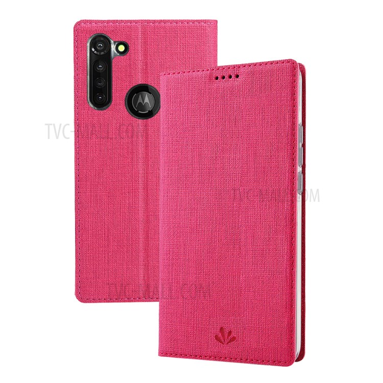 VILI DMX Cross Texture Leather Stand Case for Motorola Moto G8 Power - Rose-6