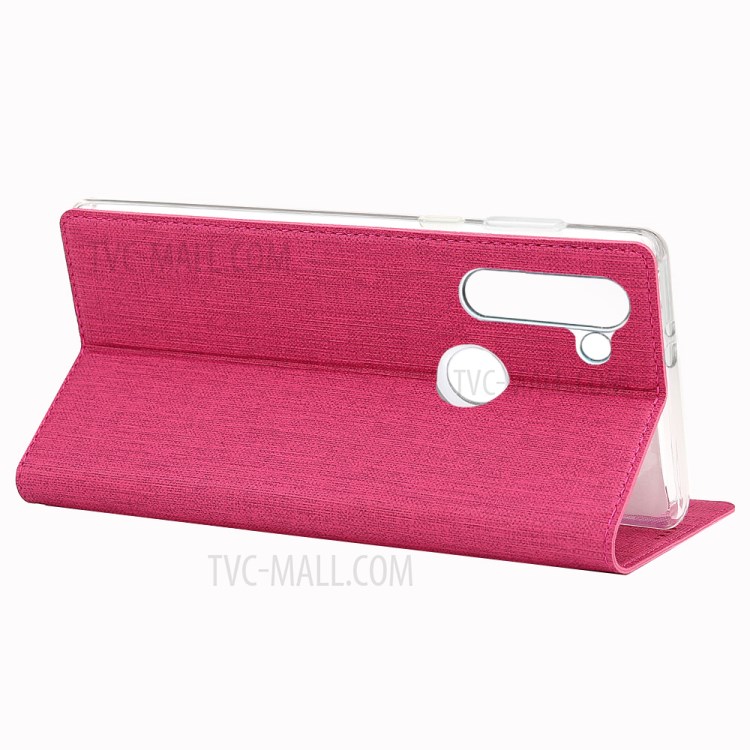VILI DMX Cross Texture Leather Stand Case for Motorola Moto G8 Power - Rose-7