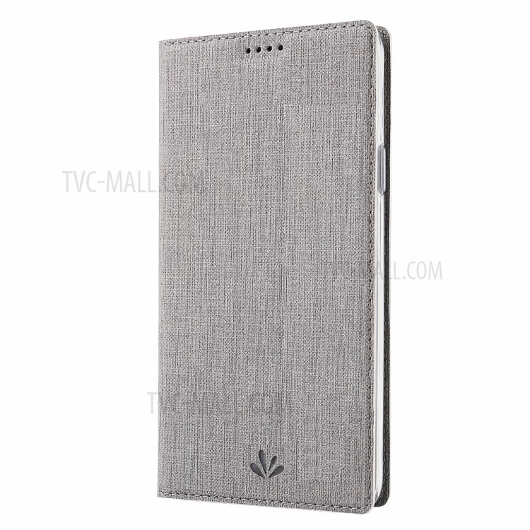 VILI DMX Cross Texture Leather Stand Case with Card Slot for Motorola One Hyper - Grey-3