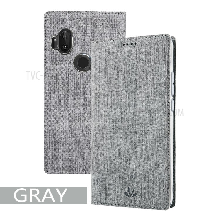 VILI DMX Cross Texture Leather Stand Case with Card Slot for Motorola One Hyper - Grey-6