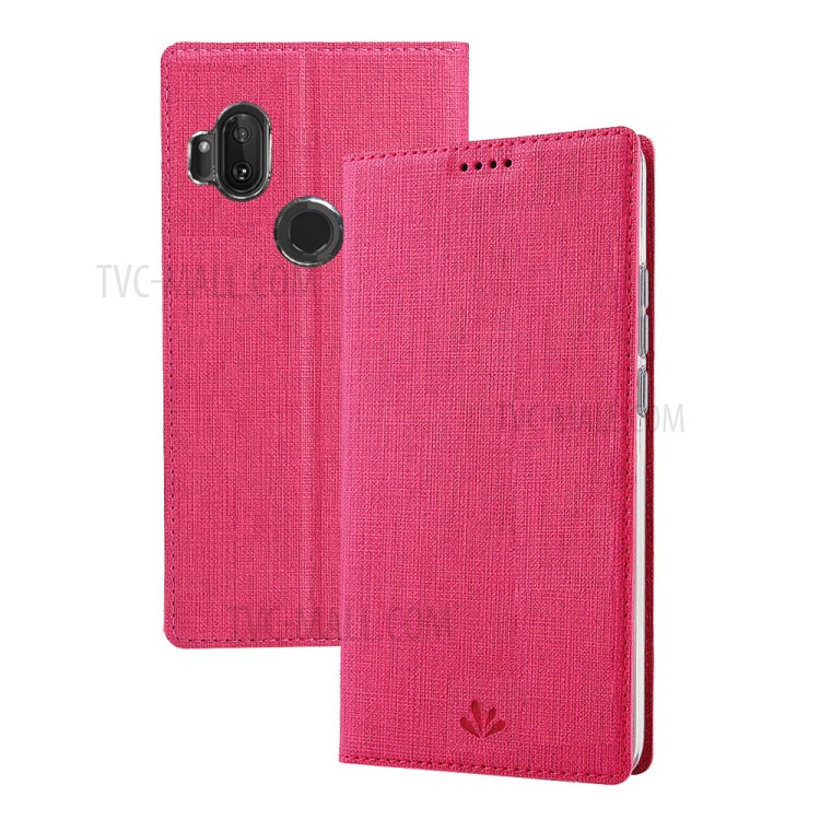 VILI DMX Cross Texture Leather Stand Case with Card Slot for Motorola One Hyper - Rose-6