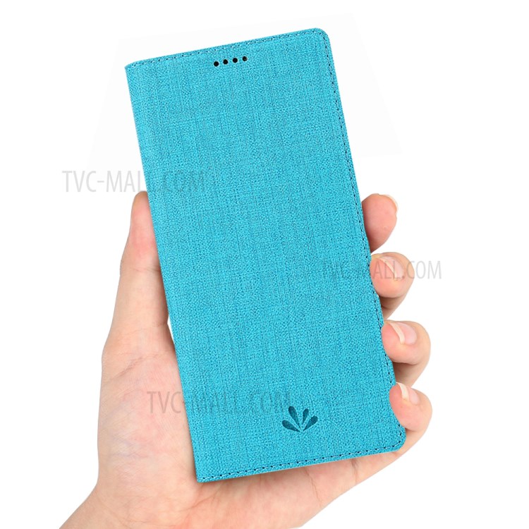 VILI DMX Cross Texture Leather Stand Case with Card Slot for Motorola One Hyper - Blue-5