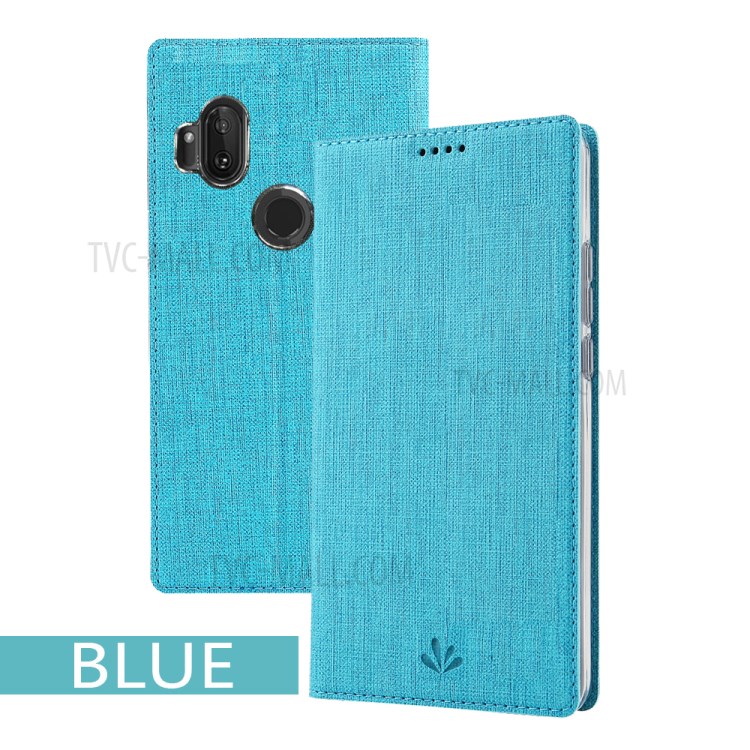 VILI DMX Cross Texture Leather Stand Case with Card Slot for Motorola One Hyper - Blue-6