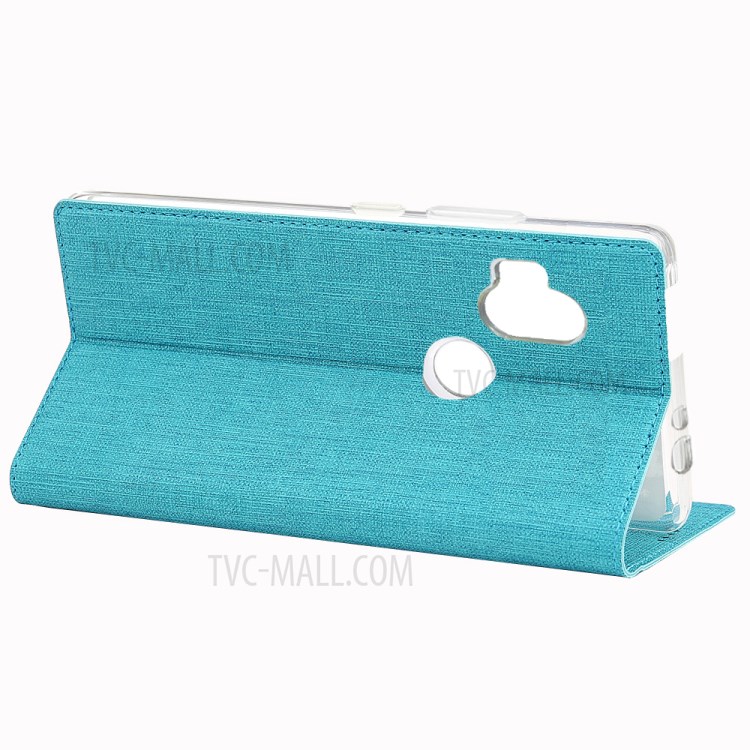 VILI DMX Cross Texture Leather Stand Case with Card Slot for Motorola One Hyper - Blue-7