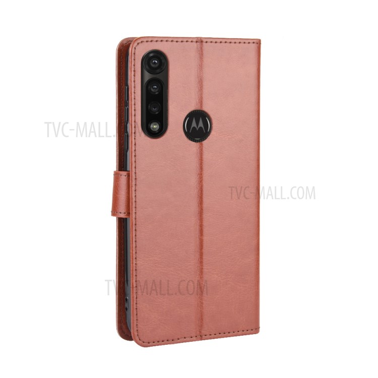 Crazy Horse Texture Protection PU Leather Wallet Mobile Phone Shell for Motorola Moto G Power - Brown-6