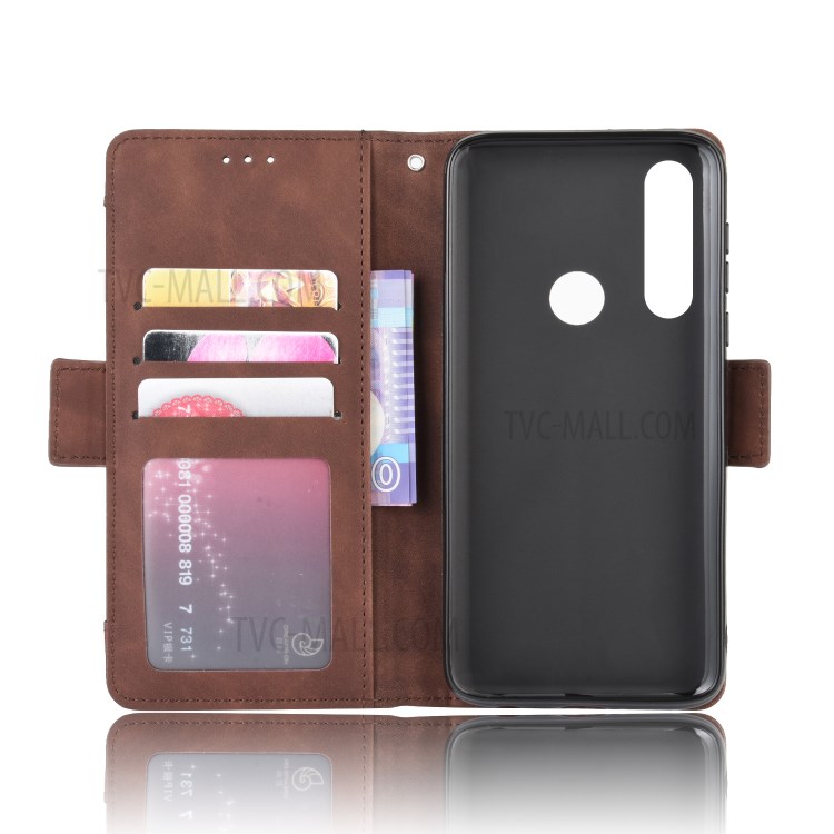 Multiple Card Slots Leather Wallet Stand Shell for Motorola Moto G Power - Brown-3