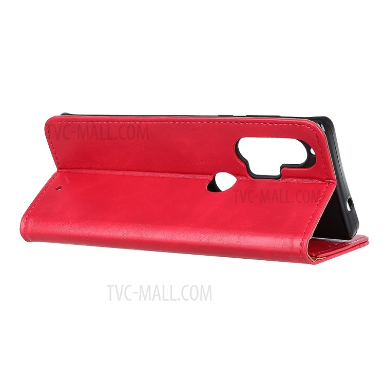 Unique Leather Cover for Motorola Edge Plus - Red-2