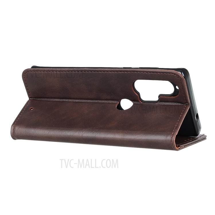 Unique Leather Cover for Motorola Edge Plus - Brown-2