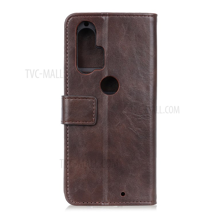 Unique Leather Cover for Motorola Edge Plus - Brown-3