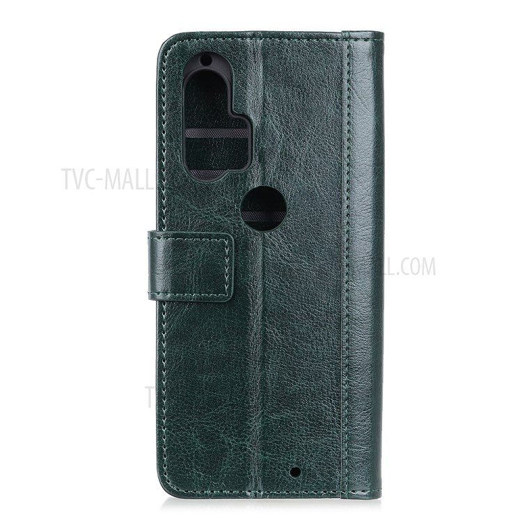 Rivet Decorated Crazy Horse Skin Leather Cover for Motorola Edge Plus - Green-3