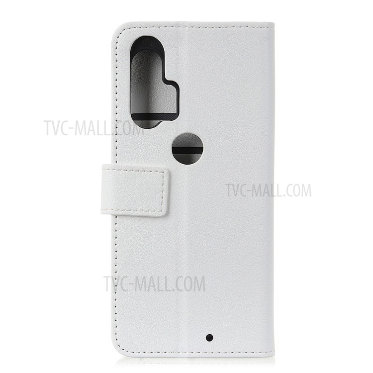 Special Design Wallet Leather Stand Case for Motorola Edge Plus - White-1