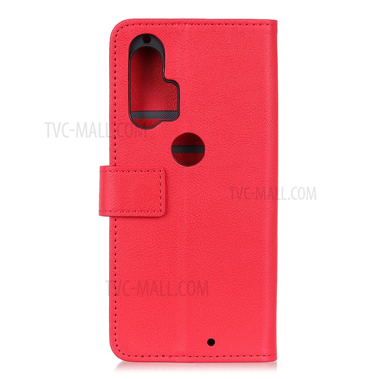 Special Design Wallet Leather Stand Case for Motorola Edge Plus - Red-1