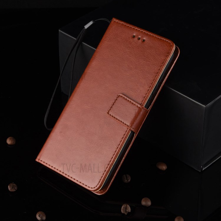 Crazy Horse Skin Split Leather Case for Motorola Moto G8 - Brown-5