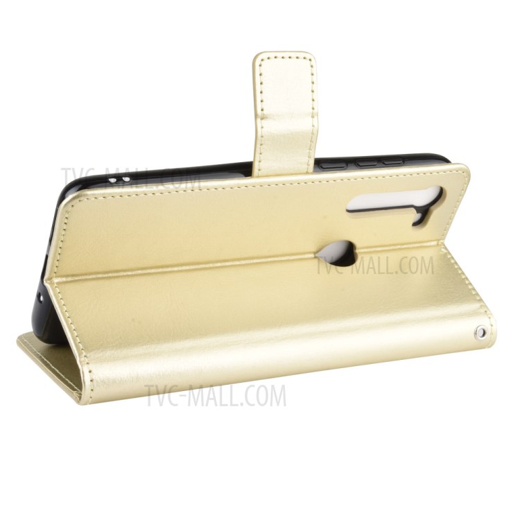 Crazy Horse Skin PU Leather Case for Motorola Moto G8 - Gold-10