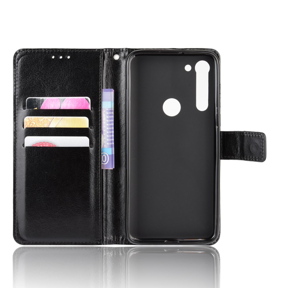 Crazy Horse Skin PU Leather Case for Motorola Moto G8 - Black-5