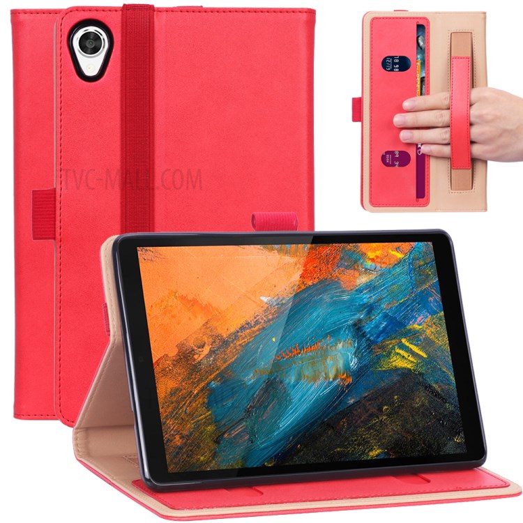 WY-2099 Business Style Flip Leather Stand Tablet Case with Card Slots for Lenovo Tab M8 FHD 8705F/HD 8505F - Red-1