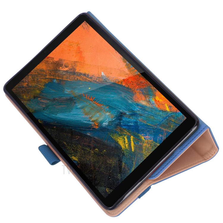 WY-2099 Casa de Tableta de Cuero Flip de Estilo de Negocio Con Ranuras Para Tarjetas Para Lenovo Tab M8 FHD 8705F/HD 8505F - Azul