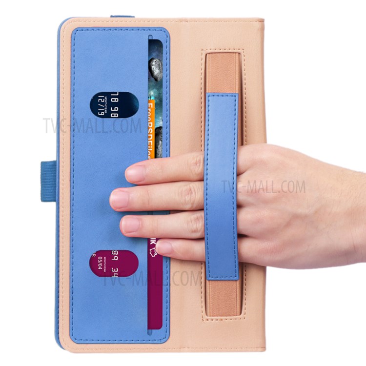 WY-2099 Casa de Tableta de Cuero Flip de Estilo de Negocio Con Ranuras Para Tarjetas Para Lenovo Tab M8 FHD 8705F/HD 8505F - Azul