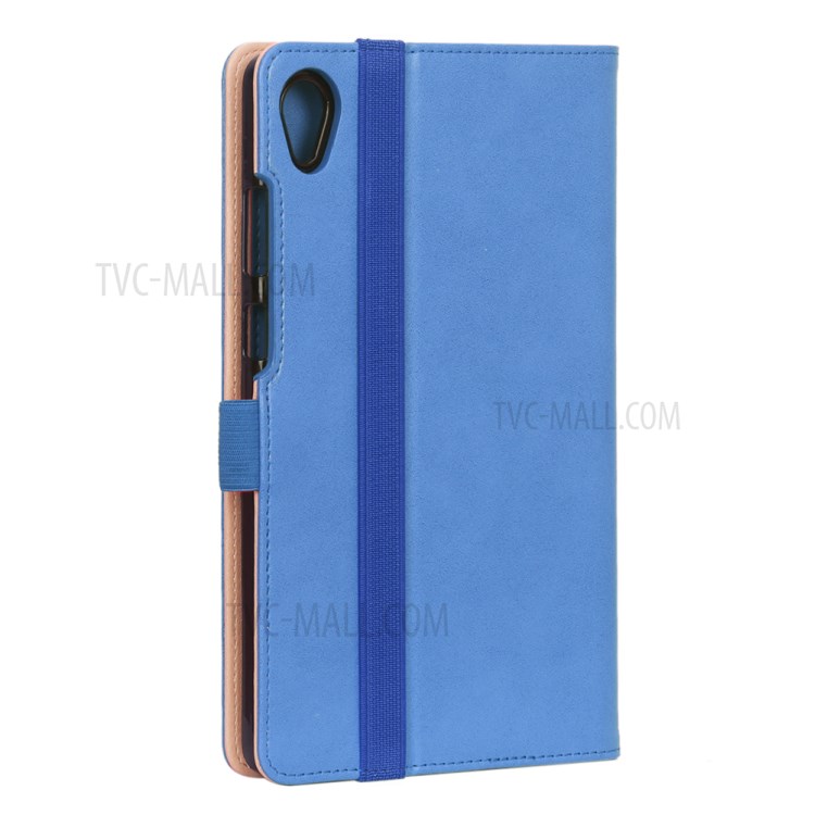 WY-2099 Casa de Tableta de Cuero Flip de Estilo de Negocio Con Ranuras Para Tarjetas Para Lenovo Tab M8 FHD 8705F/HD 8505F - Azul