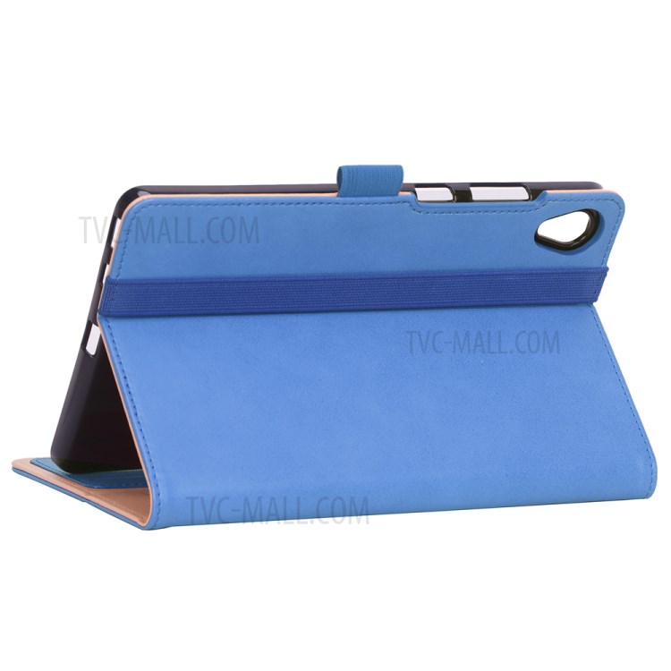 WY-2099 Casa de Tableta de Cuero Flip de Estilo de Negocio Con Ranuras Para Tarjetas Para Lenovo Tab M8 FHD 8705F/HD 8505F - Azul