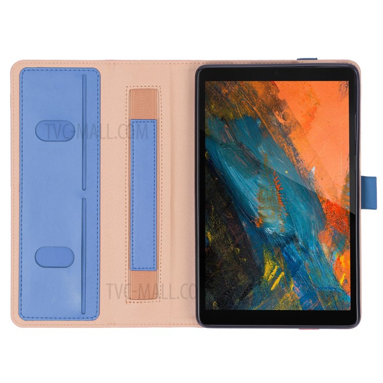 WY-2099 Casa de Tableta de Cuero Flip de Estilo de Negocio Con Ranuras Para Tarjetas Para Lenovo Tab M8 FHD 8705F/HD 8505F - Azul