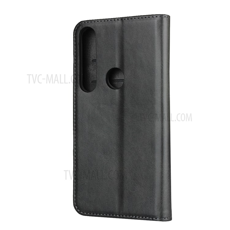 Auto-absorbed Leather Wallet Phone Case for Motorola Moto G8 Plus - Black-3