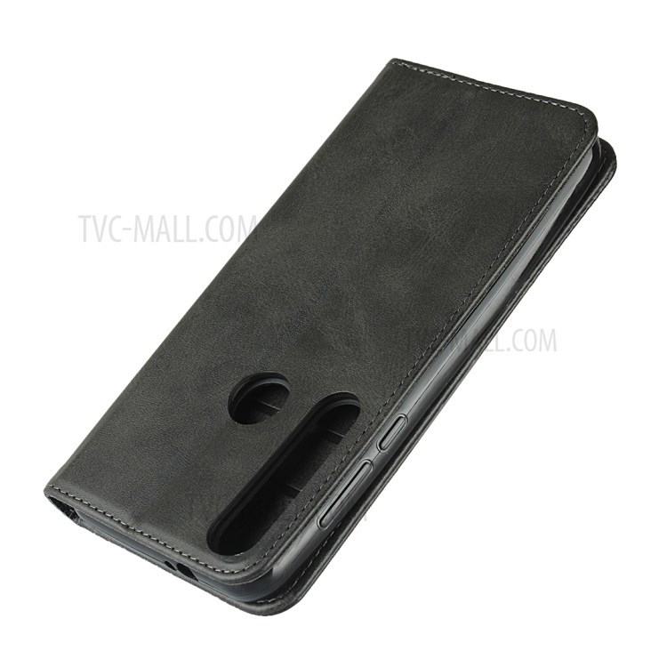 Auto-absorbed Leather Wallet Phone Case for Motorola Moto G8 Plus - Black-6