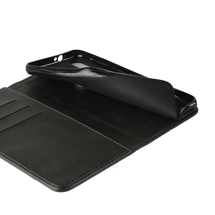 Auto-absorbed Leather Wallet Phone Case for Motorola Moto G8 Plus - Black-7