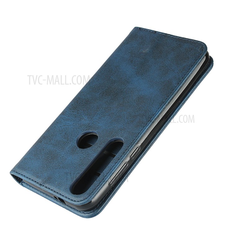 Auto-absorbed Leather Wallet Phone Case for Motorola Moto G8 Plus - Blue-6