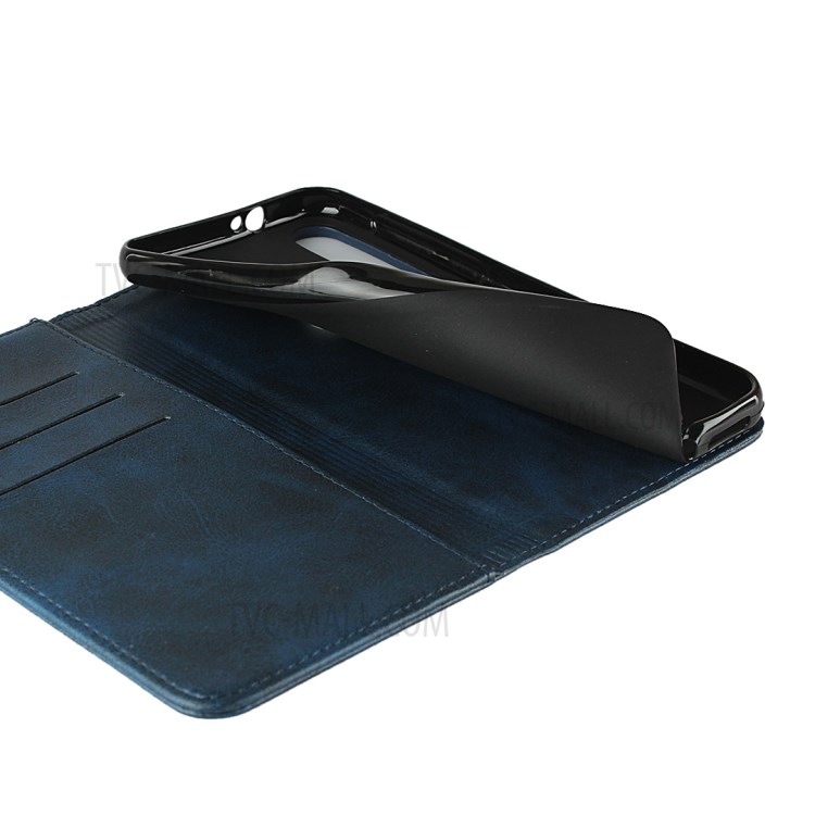 Auto-absorbed Leather Wallet Phone Case for Motorola Moto G8 Plus - Blue-7