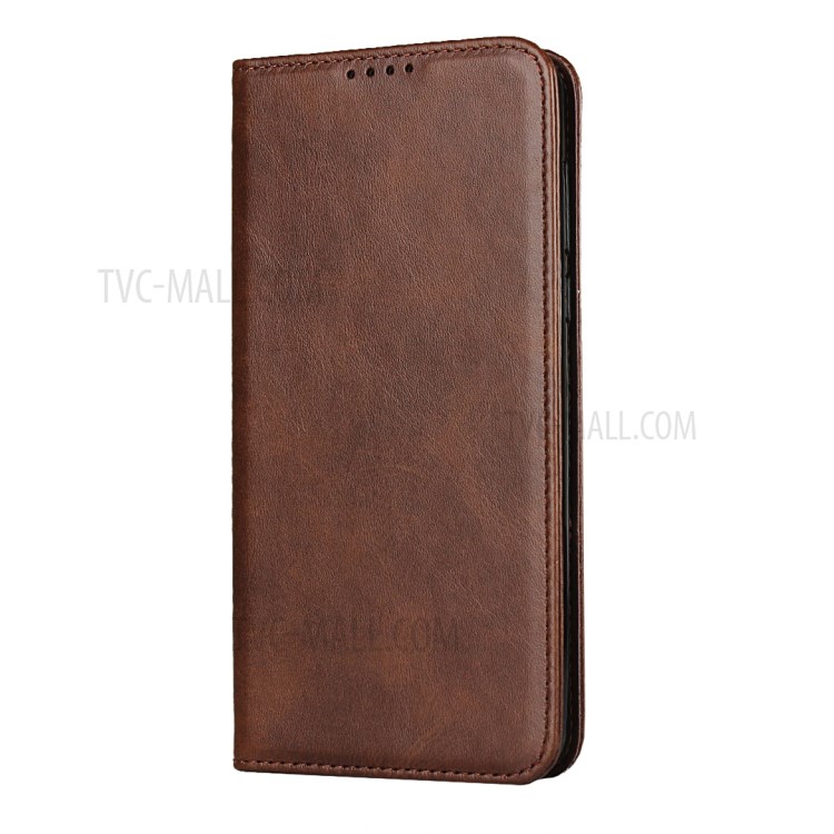 Auto-absorbed Leather Wallet Phone Case for Motorola Moto G8 Plus - Coffee-2