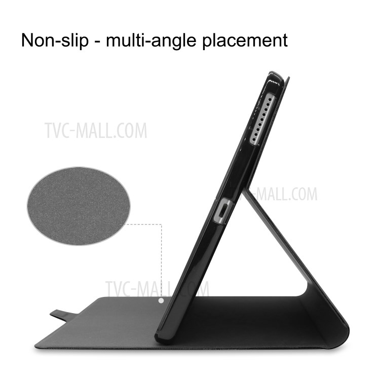 Soporte de Soporte Anti-stratch a Prueba de Choque Case de Tableta de Protección de Cubierta de Cuero PU Para Lenovo Tab M10 Plus - Negro