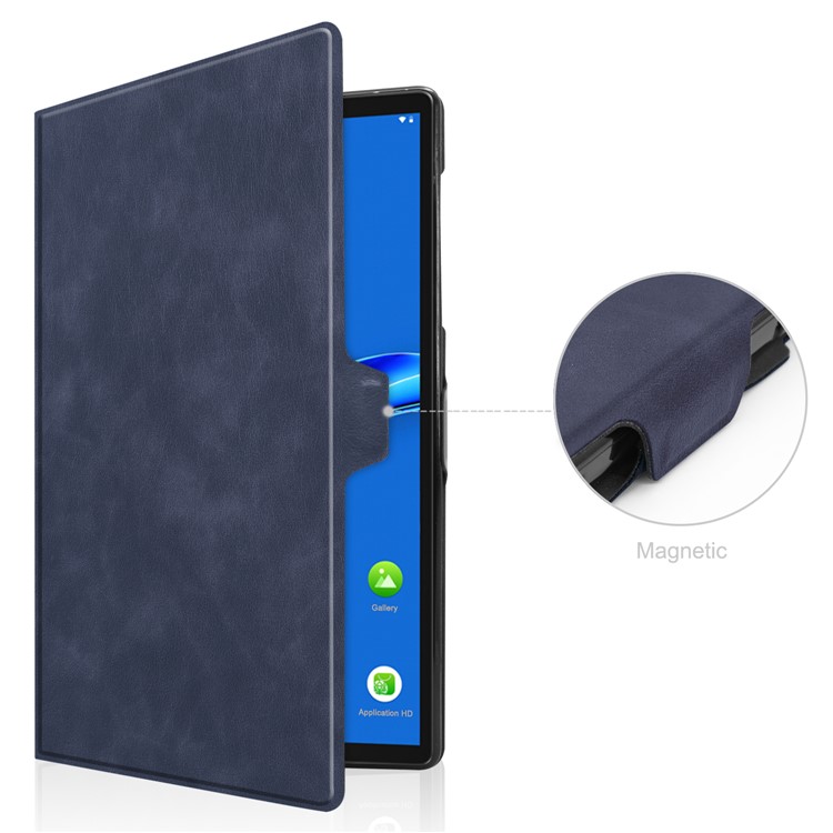 Caixa de Proteção Contra Proteção Contra Cobertura de Couro Anti-arranhão à Prova de Choque Para o Lenovo Tab M10 Plus - Azul-7