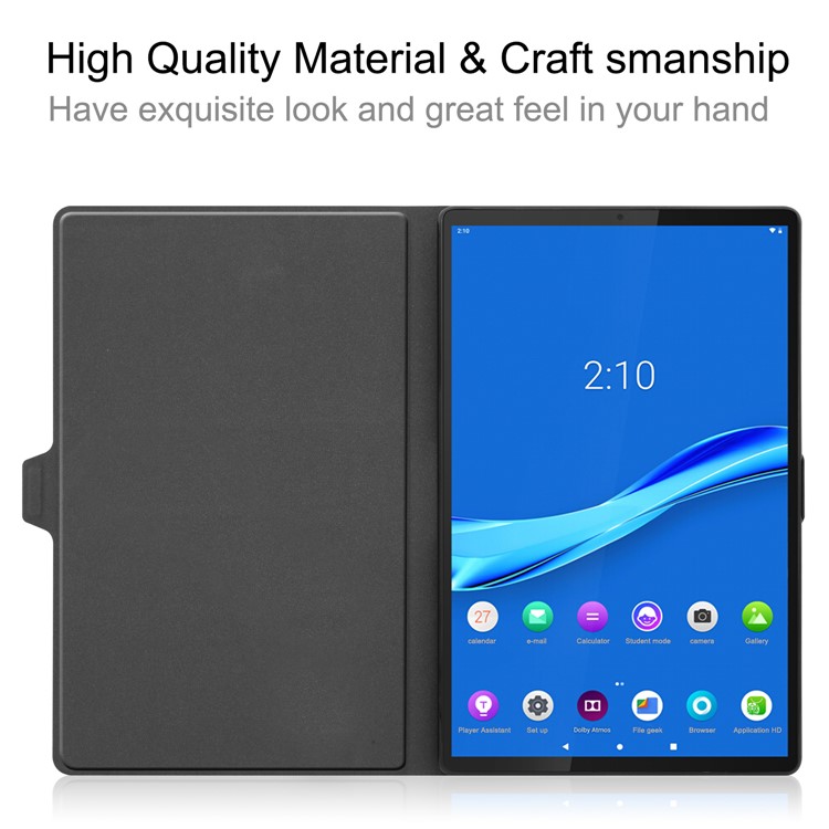 Stand PU Leather Cover Tablet Case for Lenovo Tab M10 Plus - Brown-4