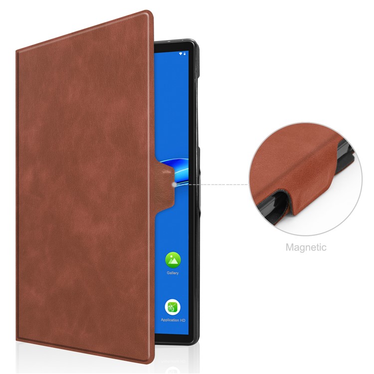 Stand PU Leather Cover Tablet Case for Lenovo Tab M10 Plus - Brown-7