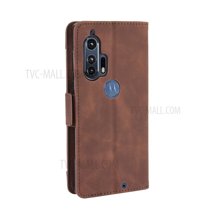 Wallet Leather Stand Case with Multiple Card Slots for Motorola Edge Plus - Brown-7