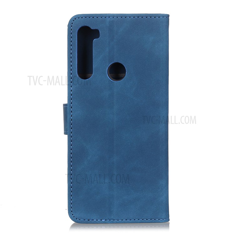 KHAZNEH Protective Retro Leather Case Wallet Stand Phone Cover for Motorola Moto G8 - Blue-2