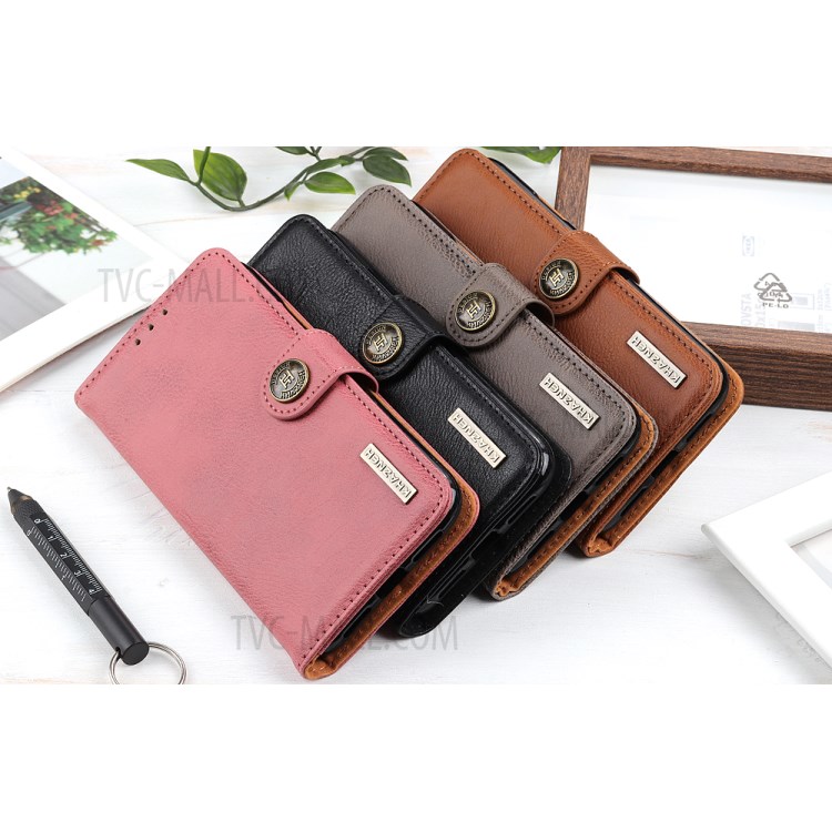 KHAZNEH Leather Wallet Stand Case for Motorola Moto G8 - Pink-9