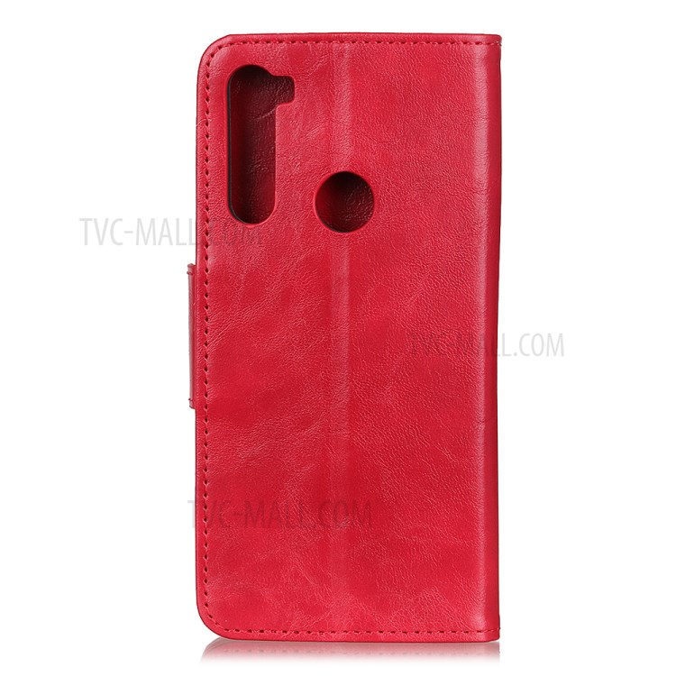 Crazy Horse Style PU Leather Stand Wallet Cell Phone Cover for Motorola Moto G8 - Red-2