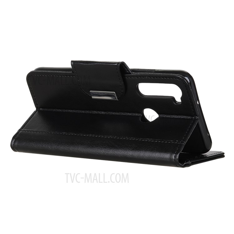 Cowhide Texture PU Leather Wallet Cell Phone Casing for Motorola Moto G8 - Black-3