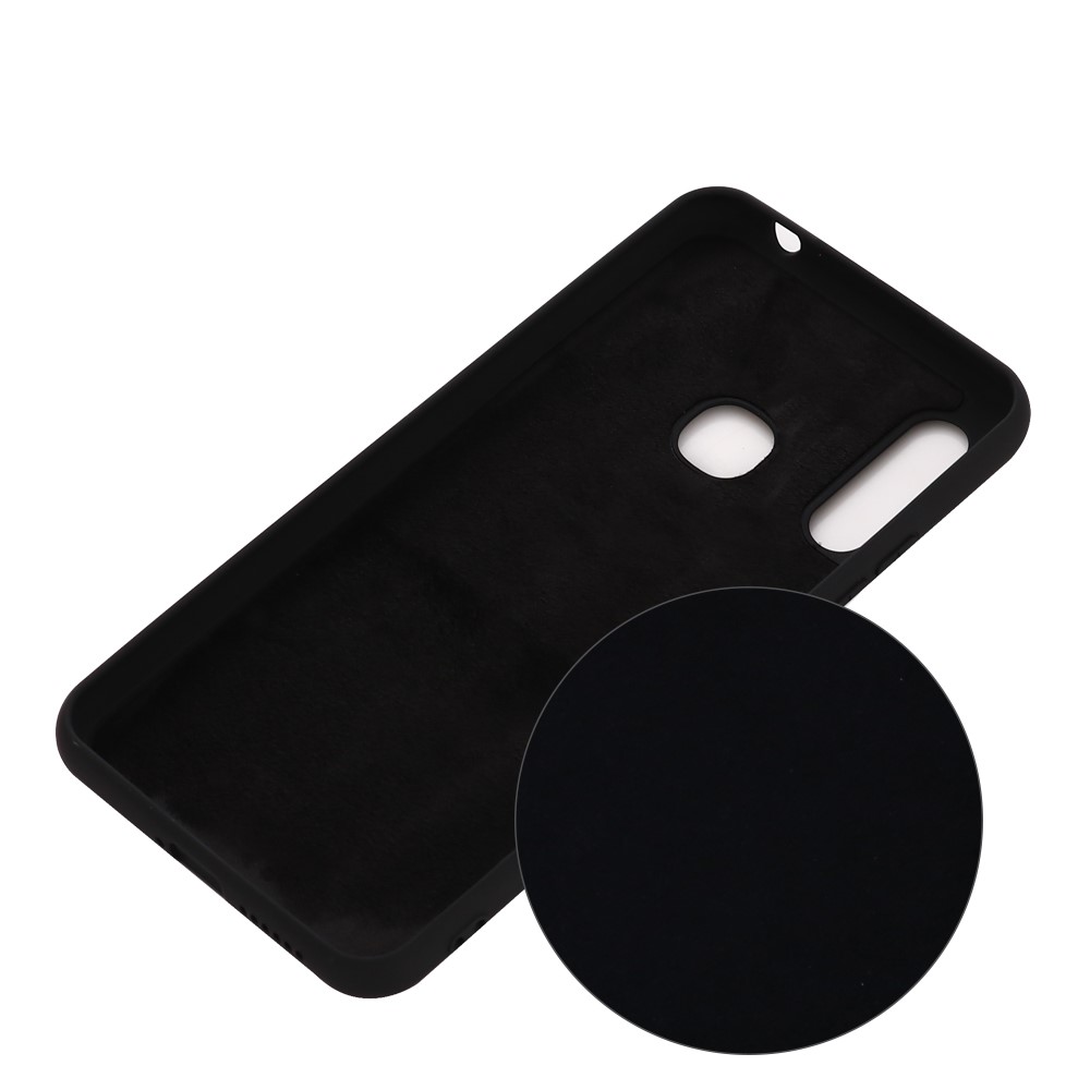 Liquid Silicone Back Case for Motorola Moto E7 - Black-3