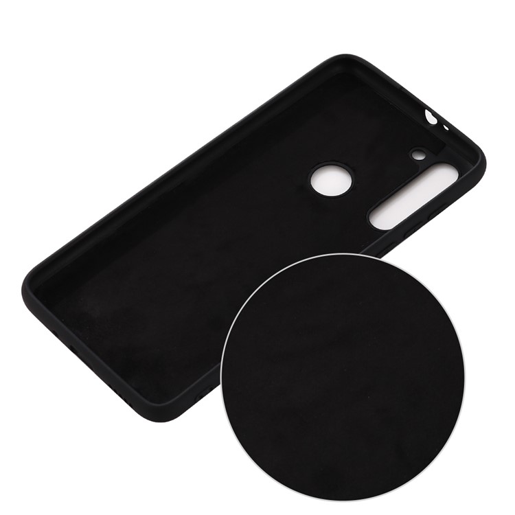 Caja de Teléfono de Silicona Líquida Para Motorola Moto G8 - Negro