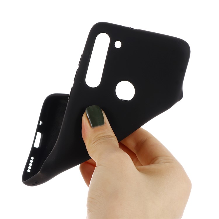 Caja de Teléfono de Silicona Líquida Para Motorola Moto G8 - Negro