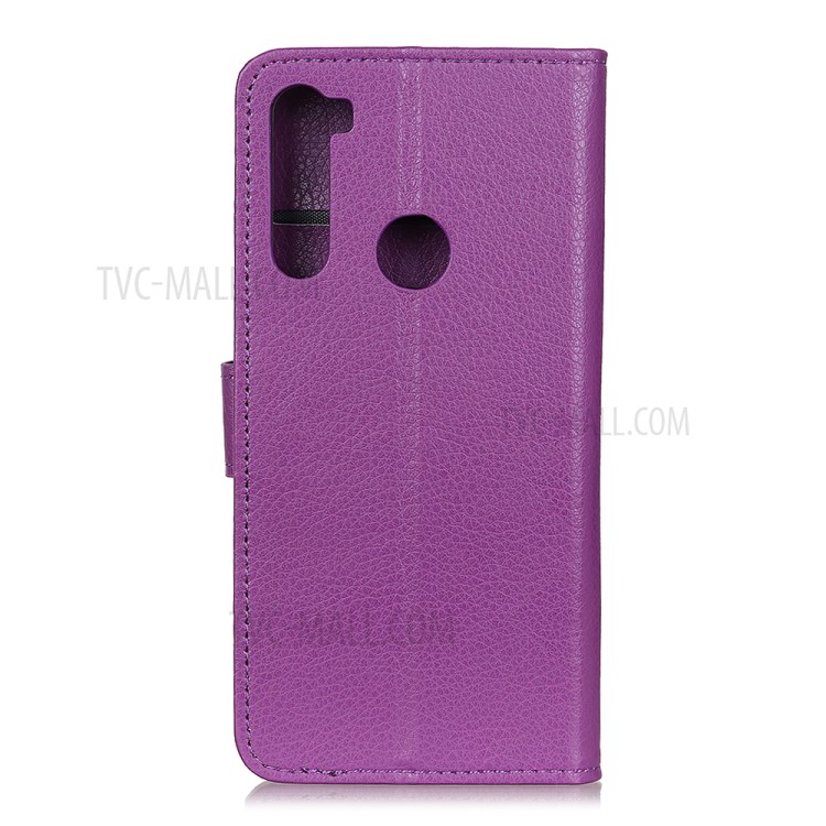 Litchi Skin Wallet Leather Stand Case for Motorola Moto G8 - Purple-11