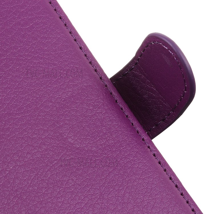 Litchi Skin Wallet Leather Stand Case for Motorola Moto G8 - Purple-7