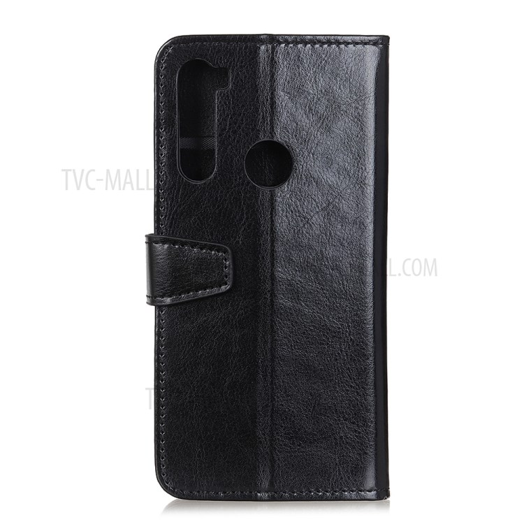 Crazy Horse Magnetic Leather Wallet Case for Motorola Moto G8 - Black-2